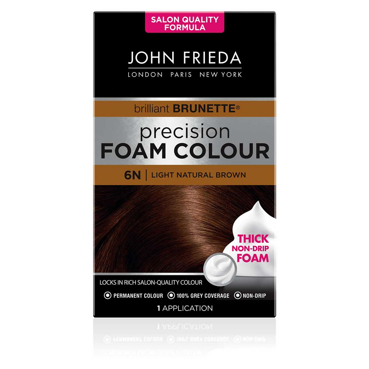 John Frieda Precision Foam Colour 6N Light Natural Brown 130ml GOODS Boots   