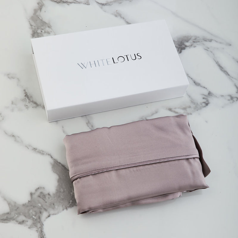 White Lotus Beauty mulberry silk pillowcase queen size, imported from the UK