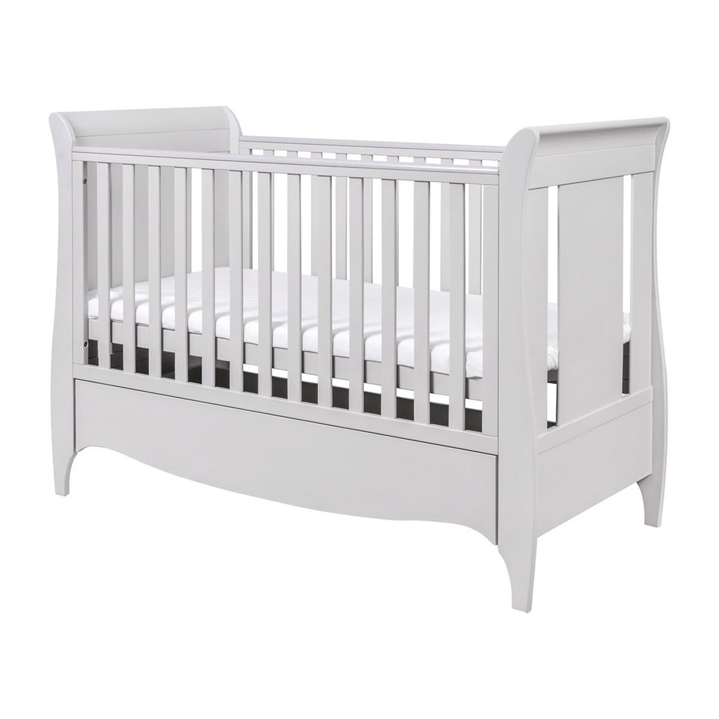 Tutti Bambini Roma Sleigh Cot Bed with Under Bed Drawer - Dove Grey