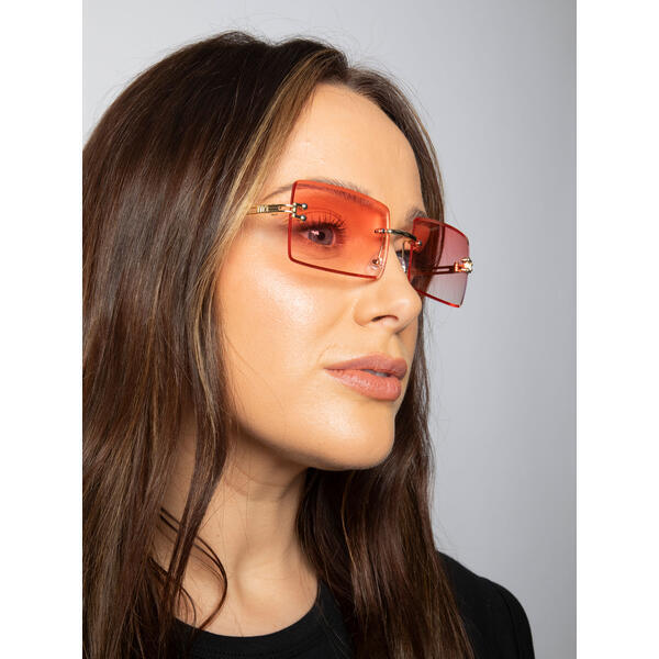 SVNX frameless square sunglasses in pink - British product