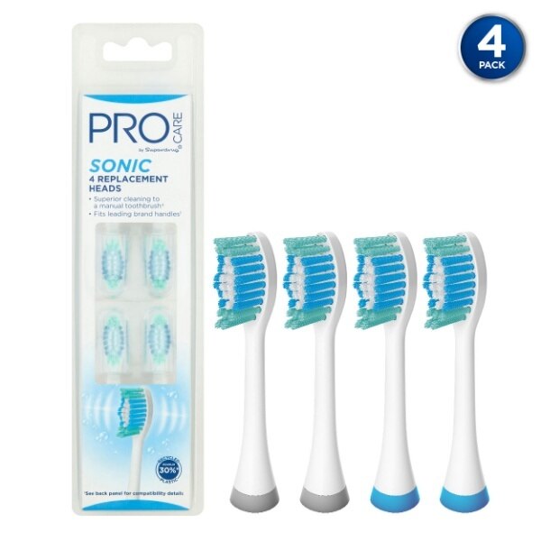 Superdrug ProCare Sonic Replacement Toothbrush Heads x4 GOODS Superdrug   