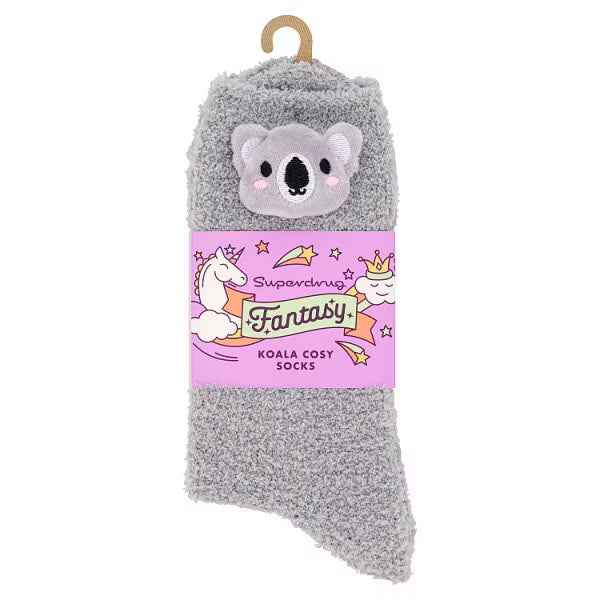 Superdrug Fantasy Koala Character Socks One Size (British brand)