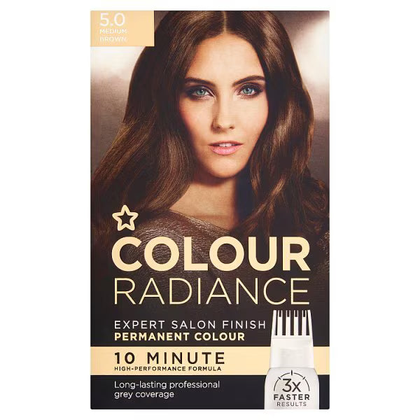 Superdrug Colour Radiance Medium Brown 5/0 hair dye (British brand)