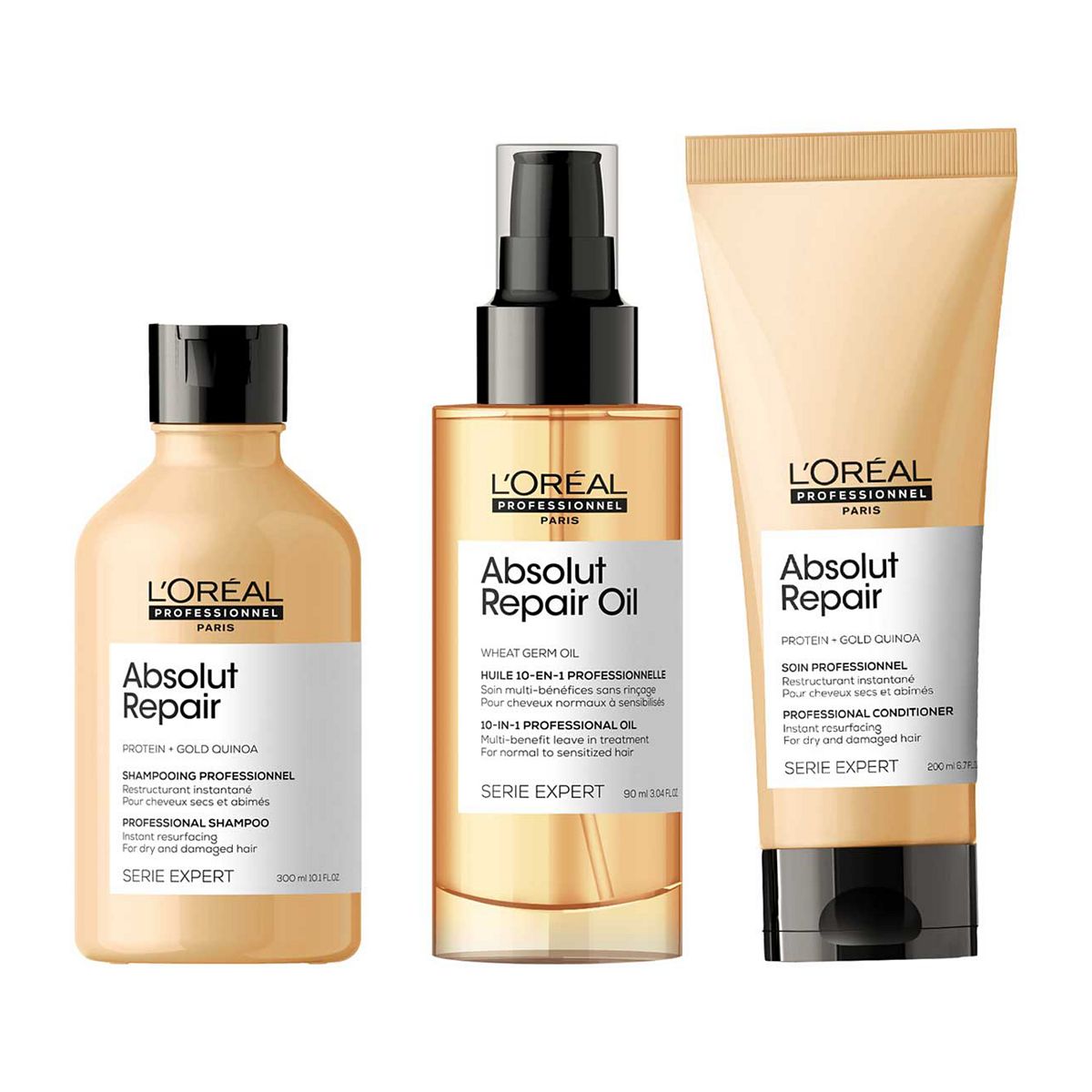 L'oréal Professionnel Serie Expert Absolut Repair Shampoo, Conditioner and 10-in-1 Leave-In Oil Routine GOODS Boots   