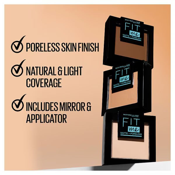 Maybelline Fit Me Matte Poreless Powder Ivory, imported from the UK