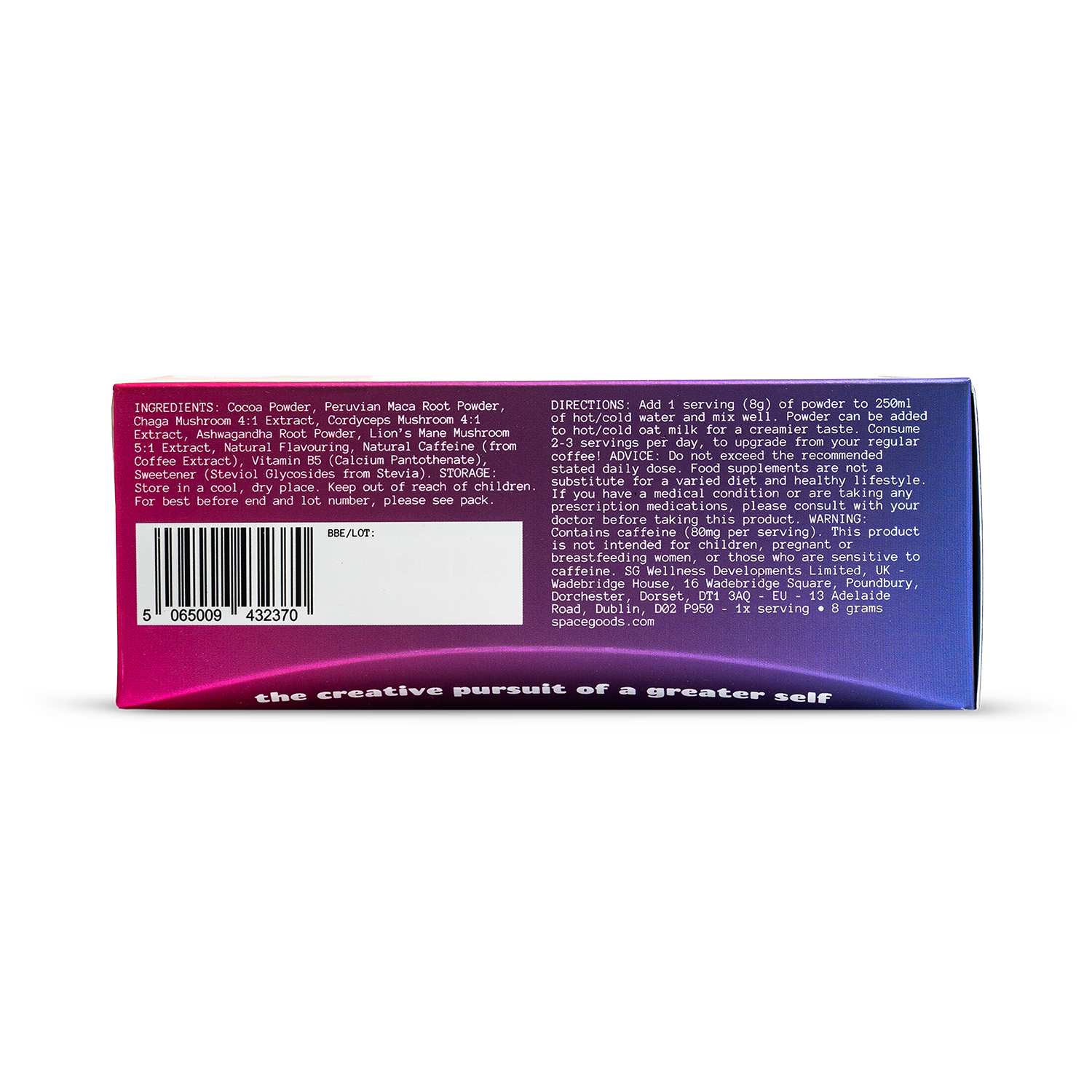 Spacegoods Rainbow Dust Chocolate 56g mushroom powder, imported from the UK