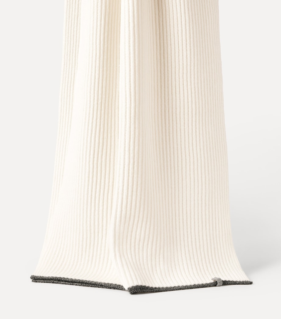 Brunello Cucinelli cashmere ribbed scarf 235cm, UK version