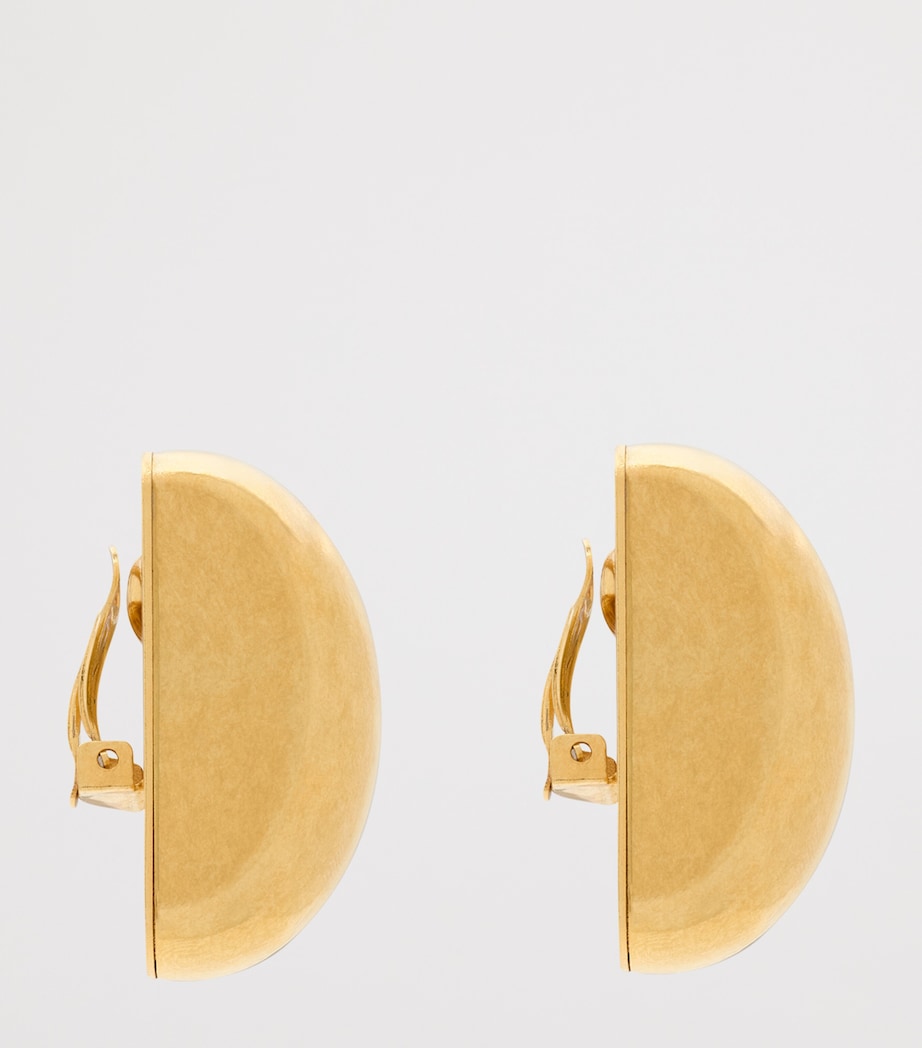 Saint Laurent double domed clip-on earrings gold-tone (British brand)