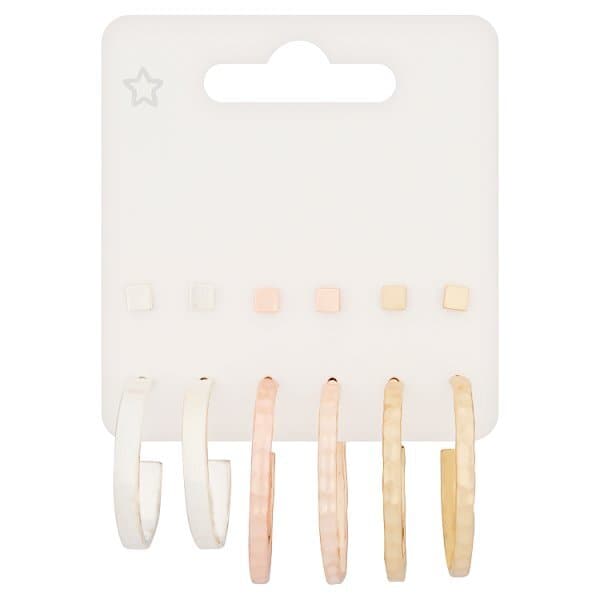 Superdrug Multi-coloured 6 Pack  Hoop & Stud Mix GOODS Superdrug   