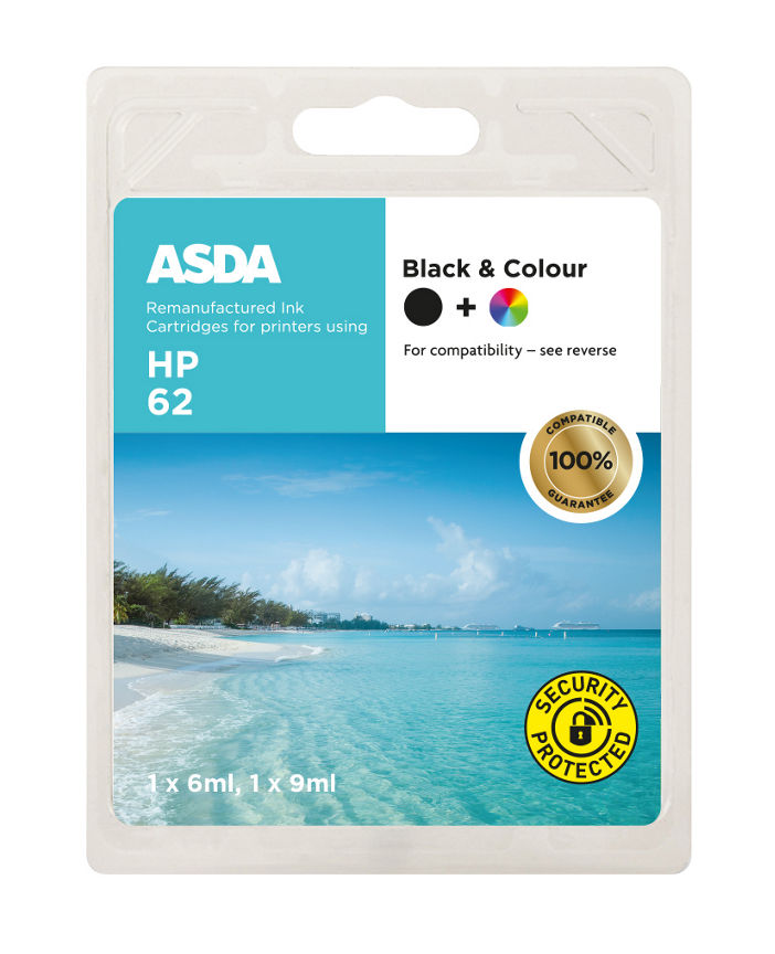 ASDA 62 Black & Colour Ink Cartridge General Household ASDA   