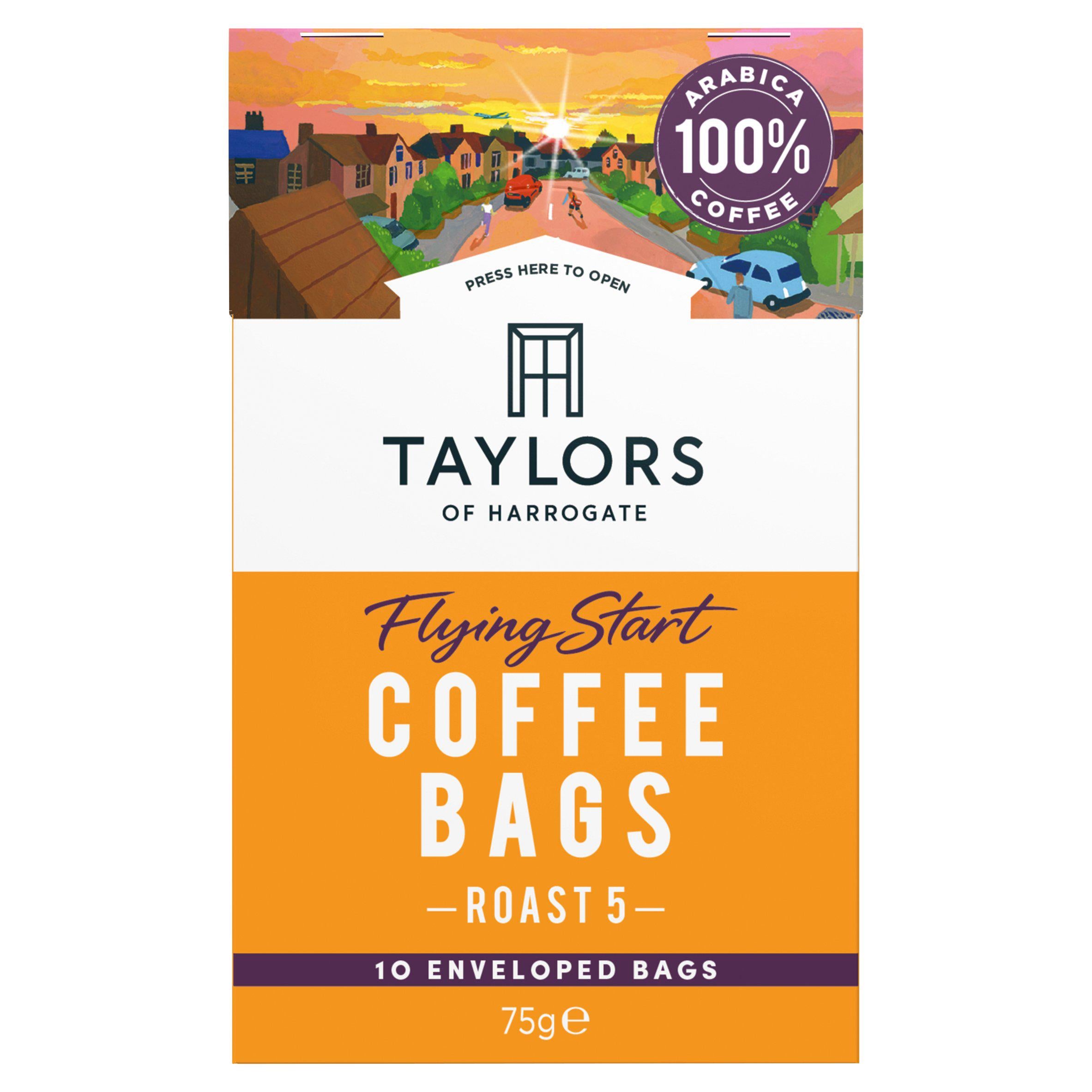 Taylors of Harrogate Flying Start Ground Coffee Bags x10 75g GOODS Sainsburys   