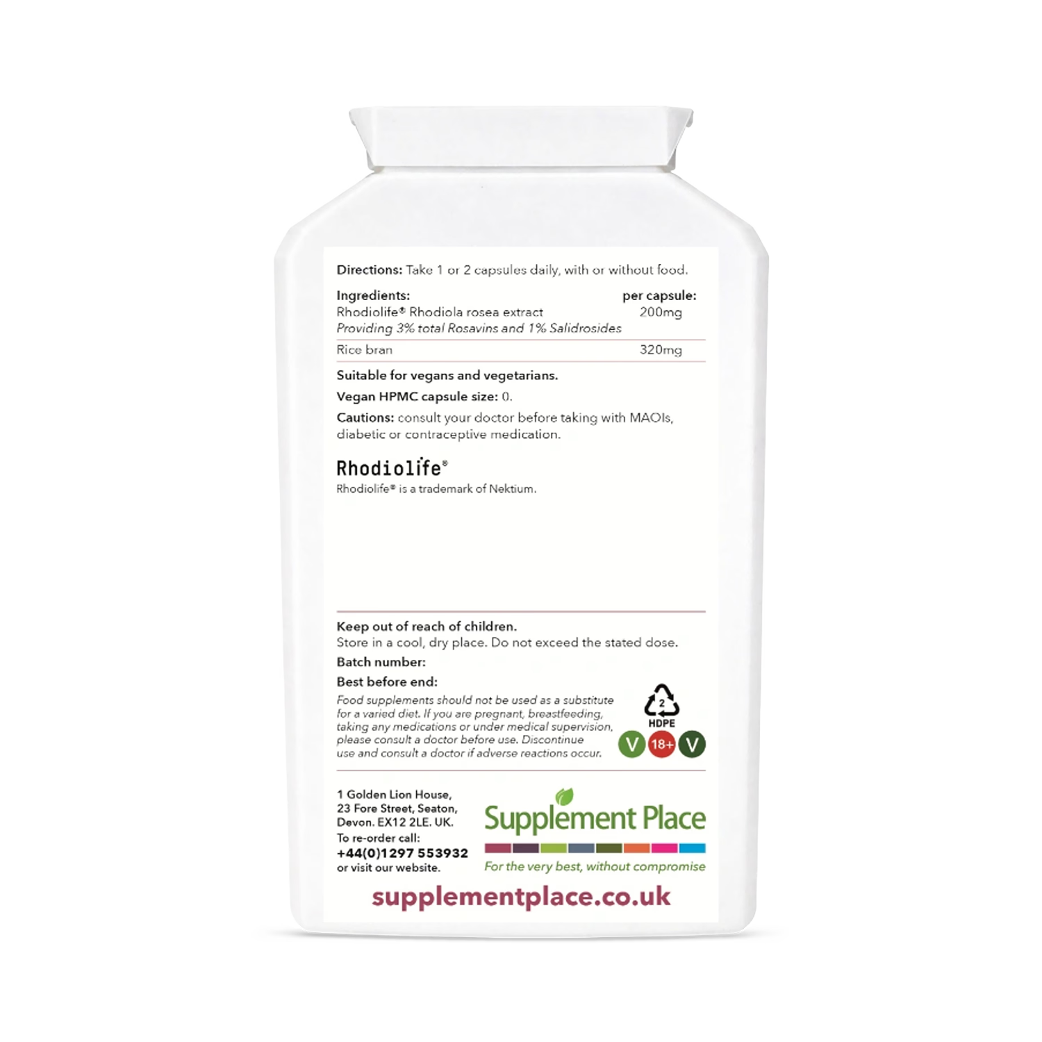 Supplement Place Rhodiola Rosea 200mg 120 capsules - British product