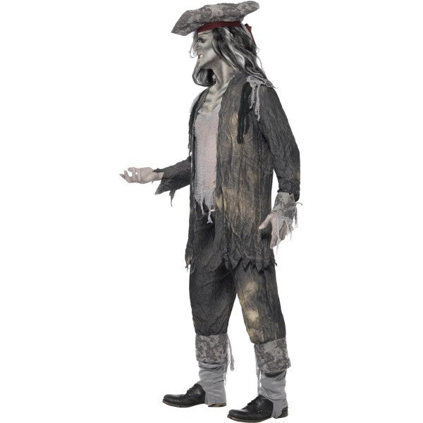 Smiffys Ghost Ship Ghoul costume grey coat trousers hat - British product