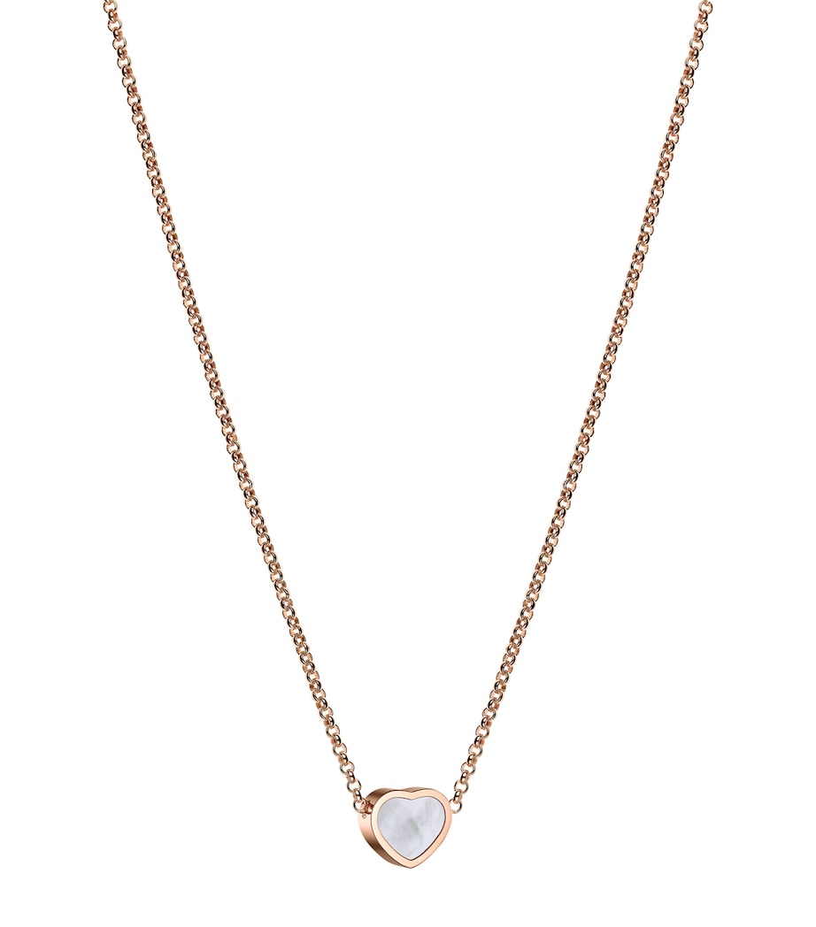 Chopard Happy Hearts pendant necklace 18kt rose gold mother-of-pearl, imported from the UK