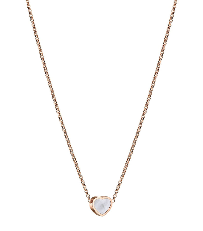 Chopard Happy Hearts pendant necklace 18kt rose gold mother-of-pearl, imported from the UK