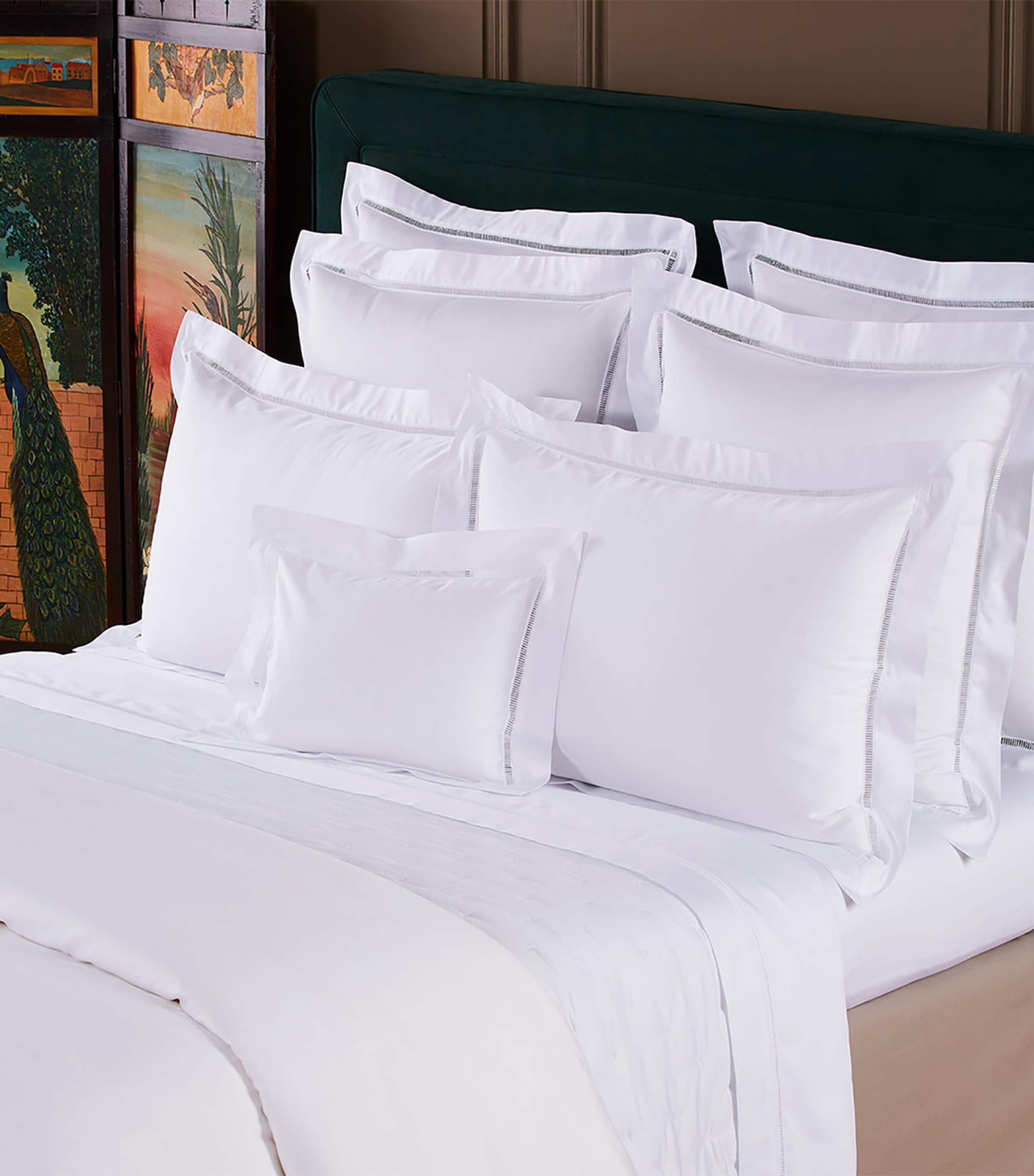 Yves Delorme Colisée Blanc Super King flat sheet (British brand)