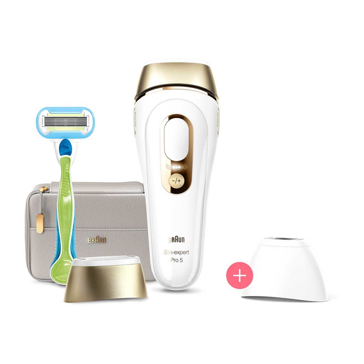 Braun IPL Silk-Expert Pro 5, At Home Hair Removal Device with Pouch, White/Gold, PL5124 GOODS Boots   