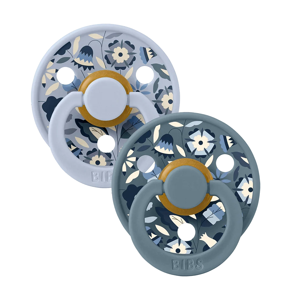Bibs x Liberty Dusty Blue Mix pacifier 2 pack, imported from the UK