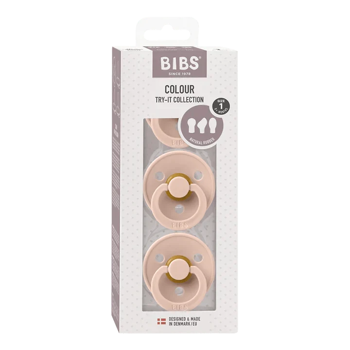BIBS Try-It Collection pacifiers size 1 blush 3 pack, UK version