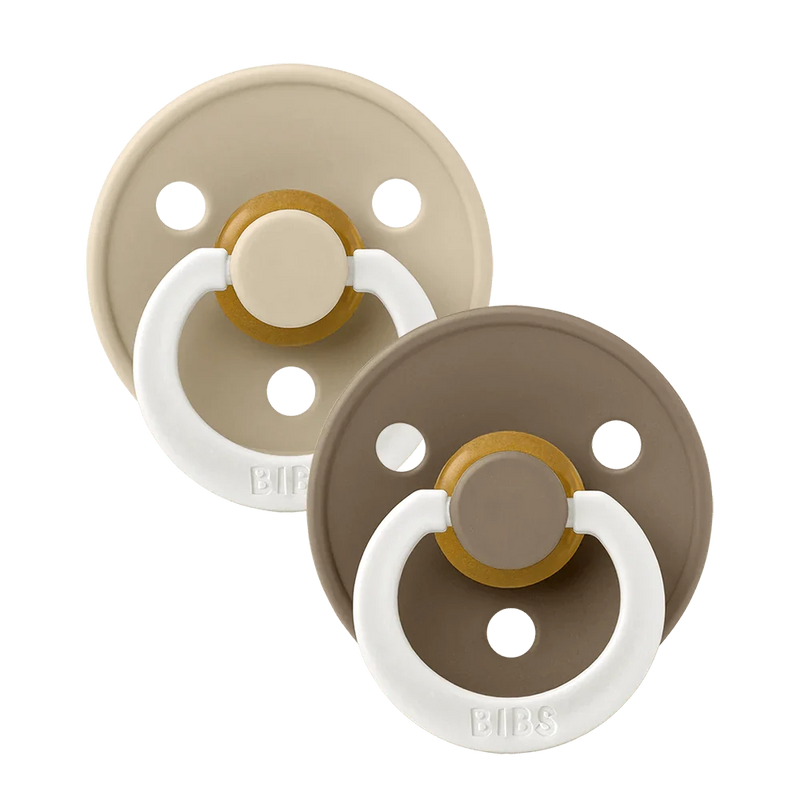 BIBS Glow pacifiers 2 pack Size 1 Vanilla Dark Oak, UK version