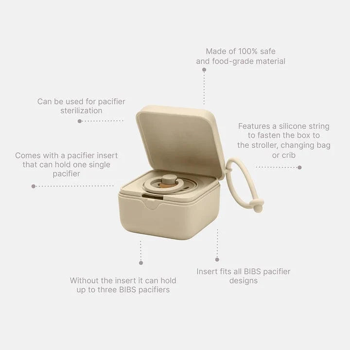 BIBS pacifier storage box in vanilla (British brand)