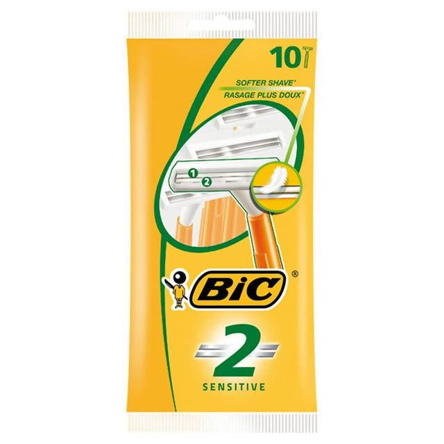 BIC 2 Sensitive Disposable Men’s Razor 10 Pack