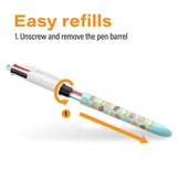 BIC 4 Colours Botanical Retractable Ballpoint Pens Pack of 5   5 per pack