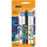 BIC 4 Colours Botanical Retractable Ballpoint Pens Pack of 5   5 per pack