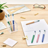 BIC 4 Colours Wood Retractable Ballpoint Pens Pack of 5   5 per pack