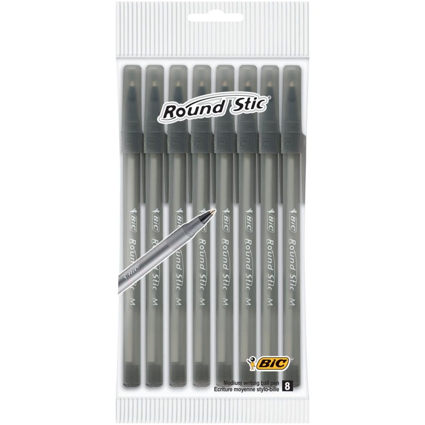 Bic Black Round Stic Ball Pens