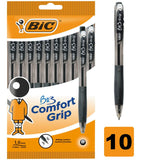 Bic BU3 Grip Ball Pens Black 10pk