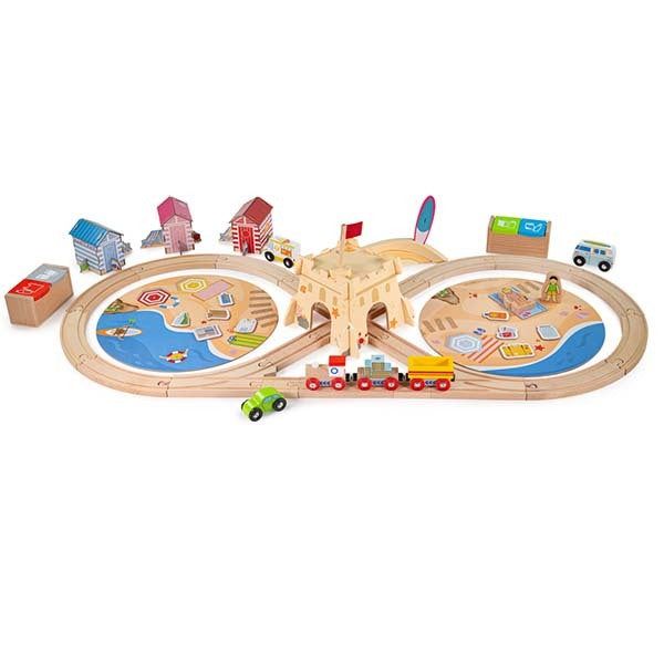 Bigjigs Rail Coastal Clean up Train Set