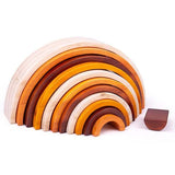 Bigjigs Toys Large Wooden Rainbow Stacking Toy