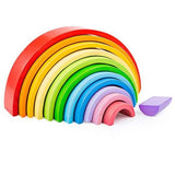 Bigjigs Toys Large Wooden Stacking Rainbow Toy