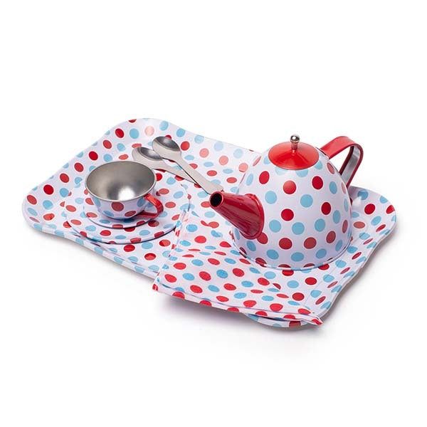 Bigjigs Toys Spotted Tea Set in a Case