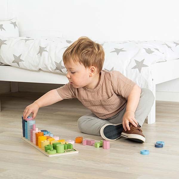 Bigjigs Toys Wooden 1-10 Counting Board, 78 Play Pieces