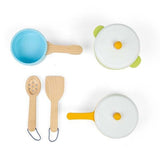 Bigjigs Toys Wooden Role Play Pots & Pans Set