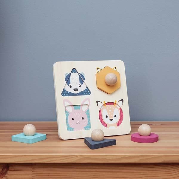 Bigjigs Toys Παζλ με Σχήματα Ζώων Woodland - McGrocer