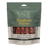 Bingham Farms Duck Wrapped Rawhide Twist Med   6 per pack