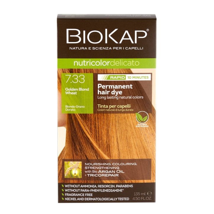 BioKap Permanent Hair Dye 7.33 (Golden Blond Wheat)