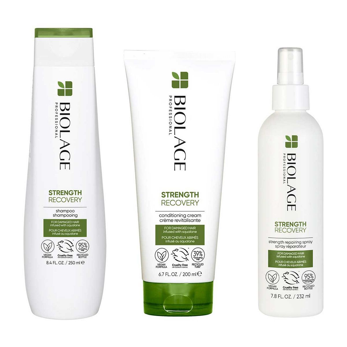 Biolage Professional Strength Recovery Strengthening Shampoo, Conditioner and Leave-In Spray for Damaged hair - McGrocer