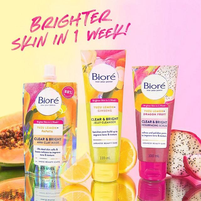 Biore Clear & Bright AHA Brightening Clay Mask   100ml - McGrocer