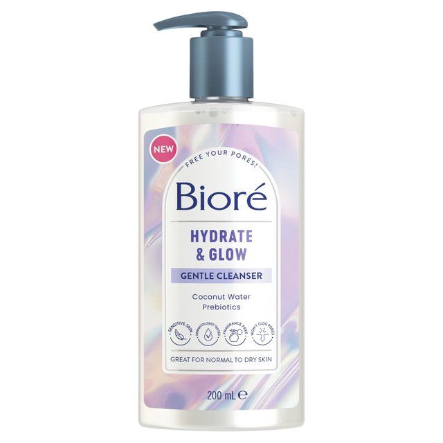 Biore Dewy Hydration Gentle Pore Cleanser for Normal to Dry Skin   200ml