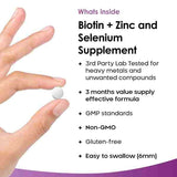 Biotin Hair Growth Vitamins 12000 mcg - With Zinc & Selenium