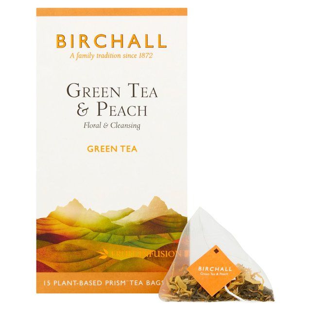 Birchall Green Tea & Peach Tea Bags