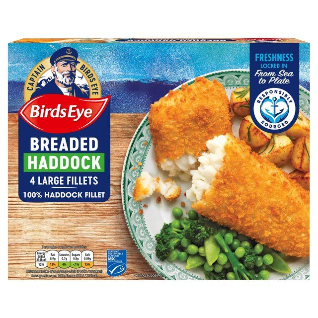 Birds Eye 4 MSC Breaded Haddock Fish Fillets   440g