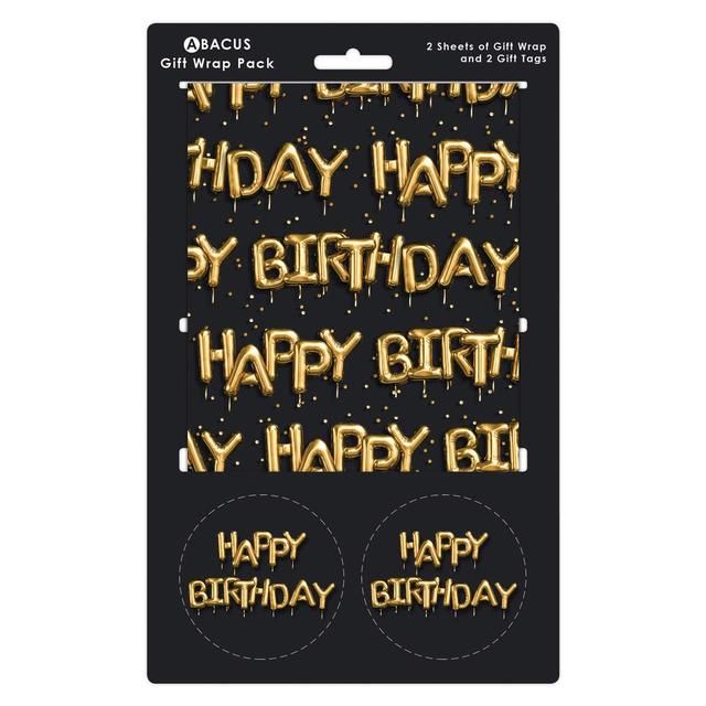 Birthday Balloons Gift Wrap Sheets & Tags   2 per pack