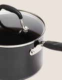 Black Aluminium 18cm Non-Stick Saucepan