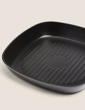 Black Aluminium 26cm Large Non-Stick Griddle Pan