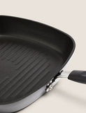 Black Aluminium 26cm Large Non-Stick Griddle Pan